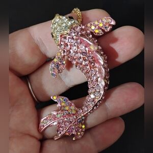 Sparkly Pink Betsey J Koi Necklace
